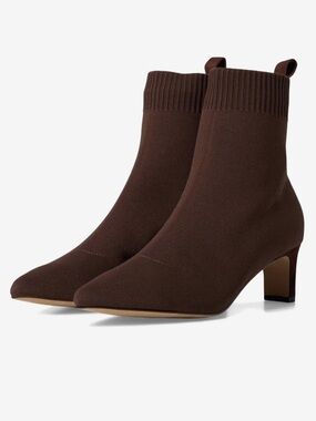 Andre Assous Dark Brown Knit Sock Ankle Boots new size 11